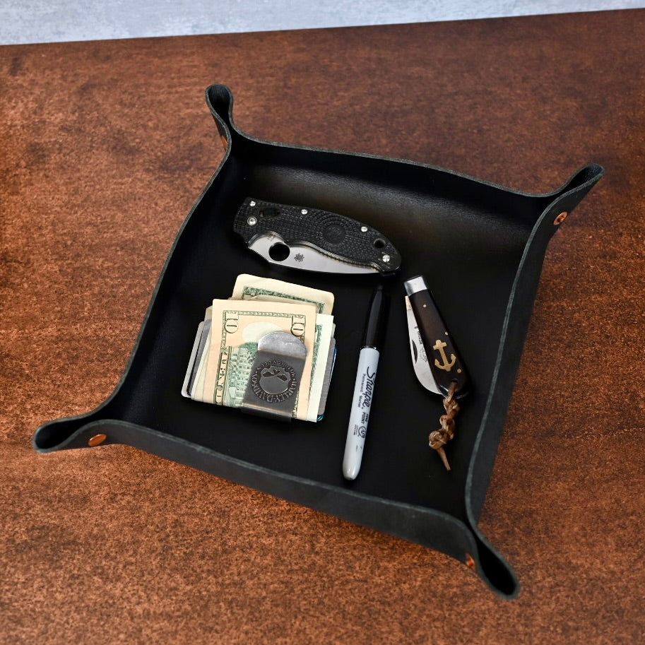 Large Bridle Leather Valet Tray
