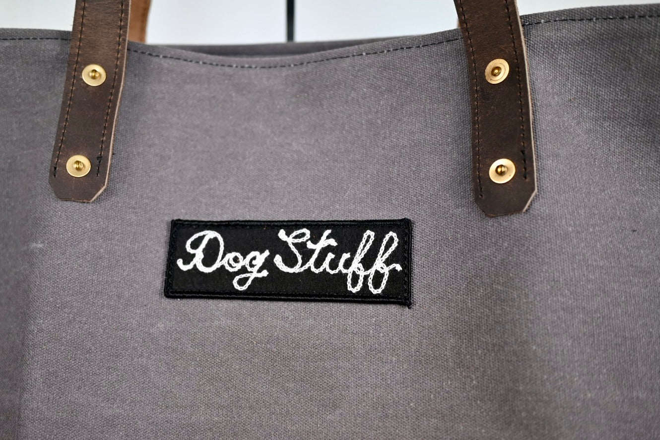 Dog Stuff Tote - Heavy Canvas and Leather Straps