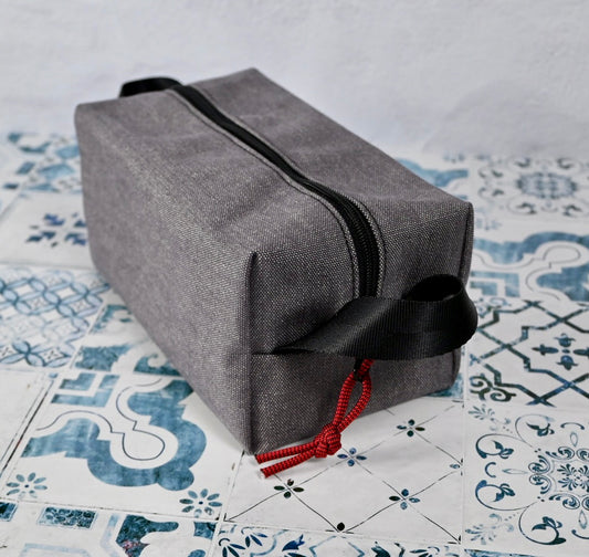 Heavy Cotton Canvas Dopp kit - Gray