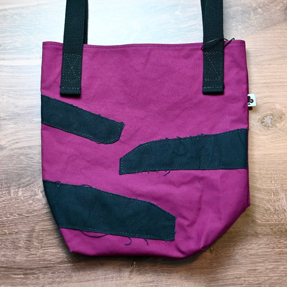 Arp's Tote #2 - Purple Canvas with Black Stripes