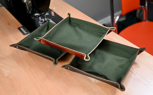 Valet Tray - Assorted Leather and Canvas - Large