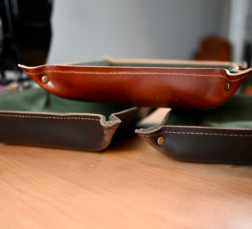 Valet Tray - Assorted Leather and Canvas - Large