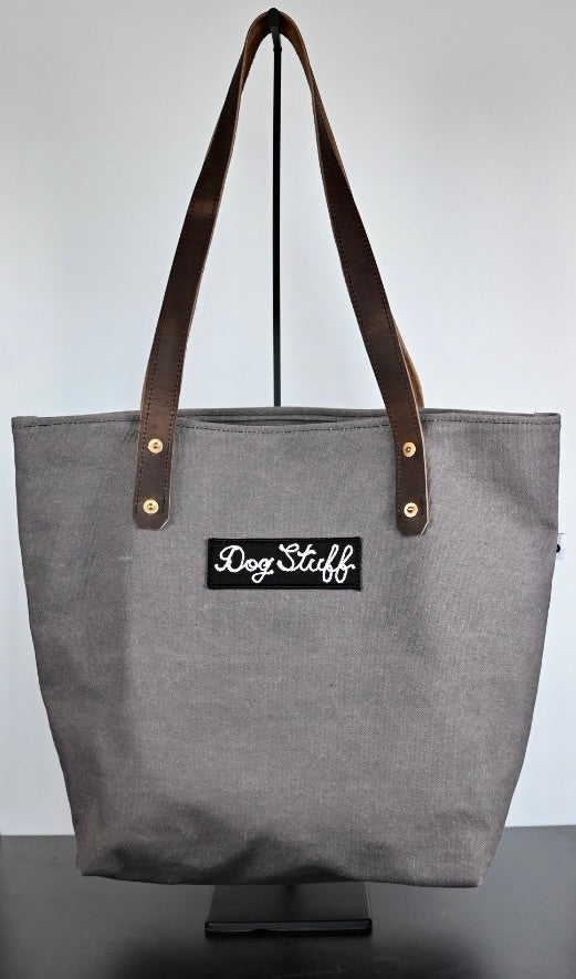 Dog Stuff Tote - Heavy Canvas and Leather Straps